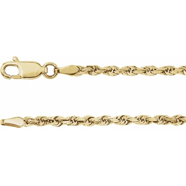 Diamond Cut Rope Chain 2.5mm