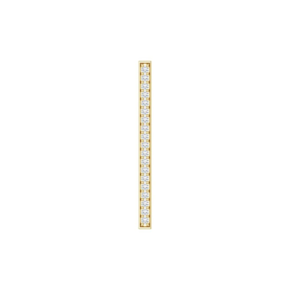 14K Yellow Gold 1/5 CTW Natural Diamond Vertical Bar Pendant – Modern Minimalist Elegance