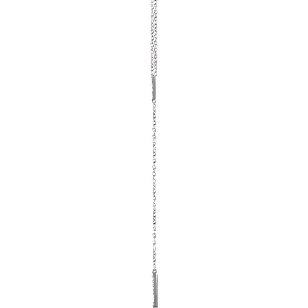 14K White 1/6 CTW Natural Diamond Triangle & Bar 16-18" Y Necklace