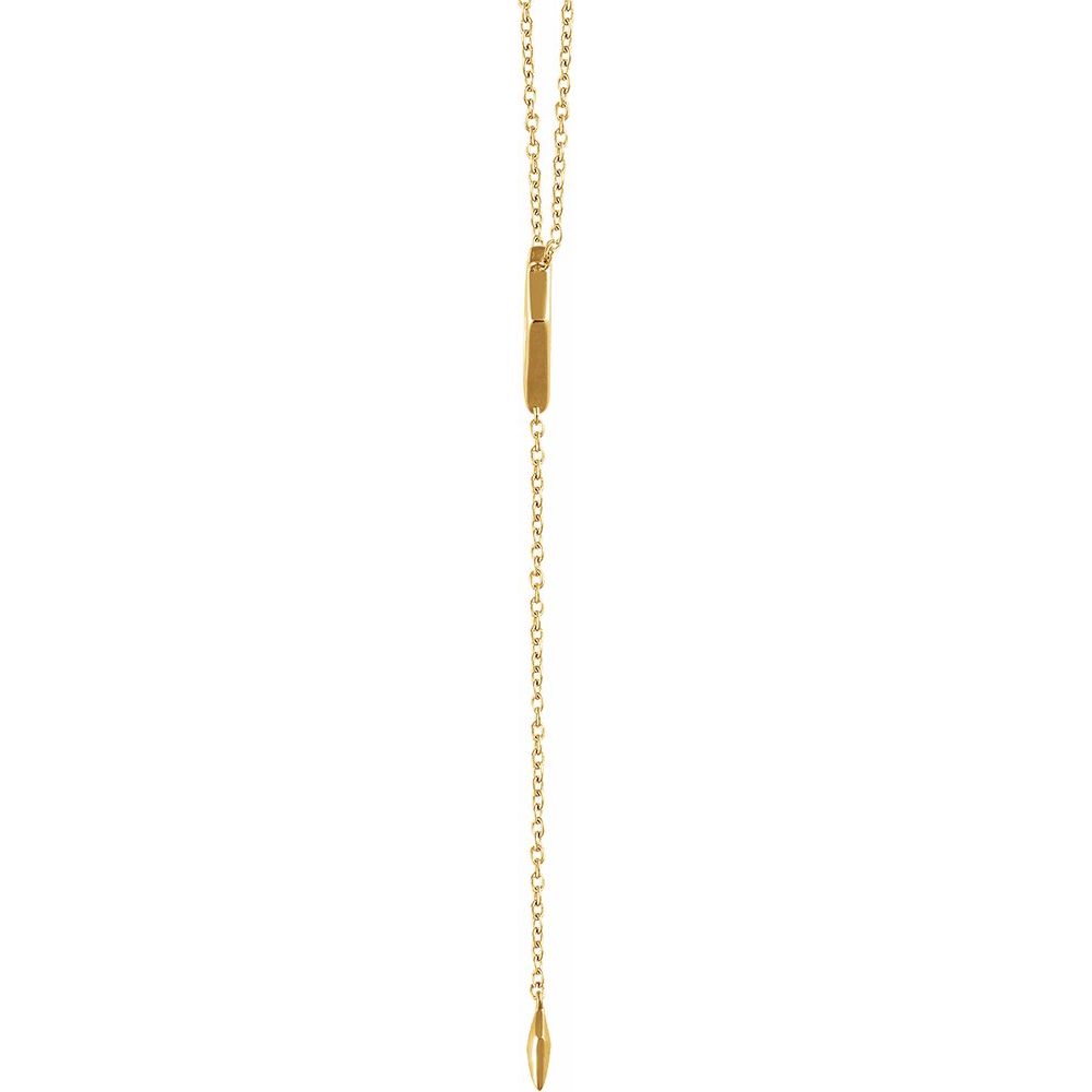 14K Yellow Gold Polished Geometric Y Necklace – Adjustable 16–18"