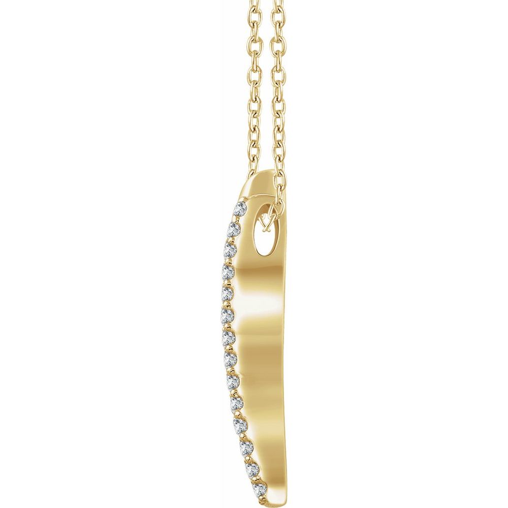 14K Yellow Gold 1/5 CTW Natural Diamond Bar Necklace – Adjustable 16–18" Cable Chain