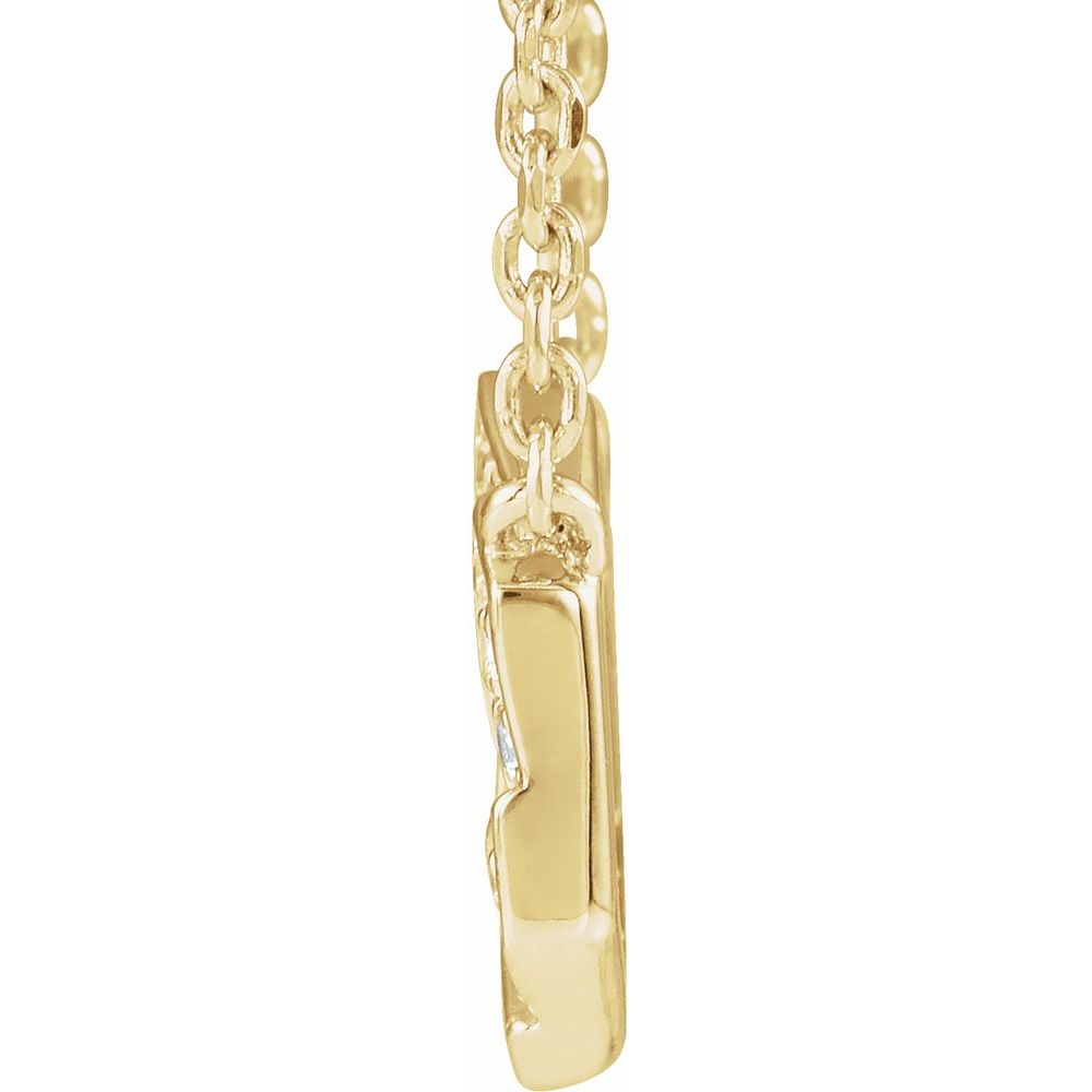 14K Yellow Gold Geometric Necklace with Natural Diamonds – 0.06 CTW, 16–18"