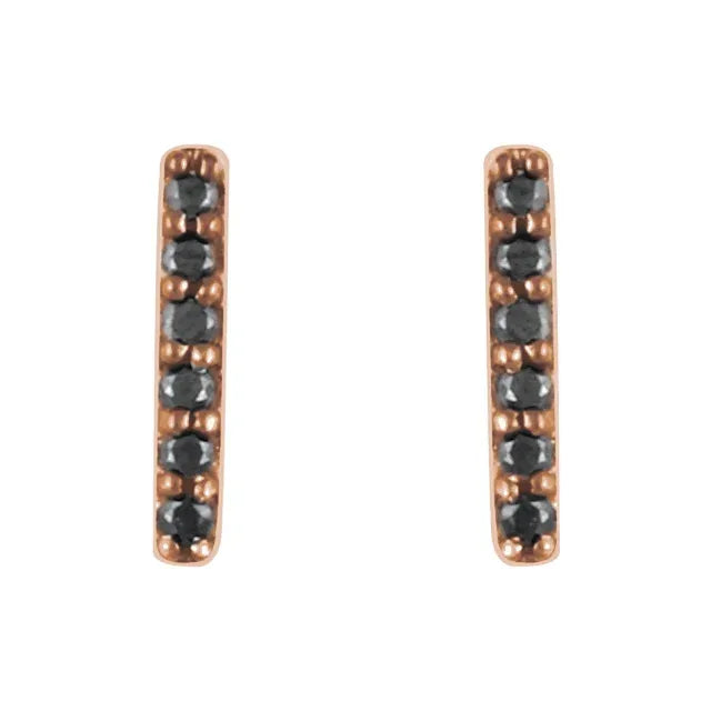 Diamond Mini Bar Stud Earrings