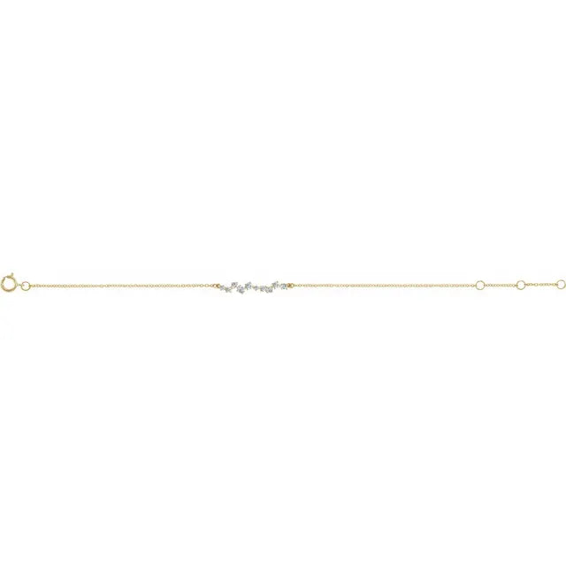Scattered Natural Diamond Bar Bracelet 1/3CTW