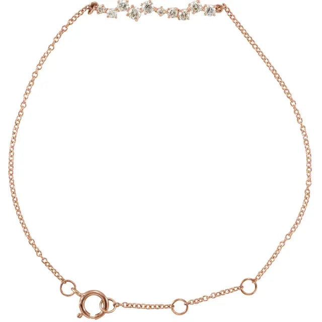 Scattered Natural Diamond Bar Bracelet 1/3CTW