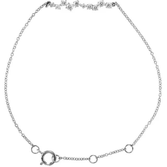 Scattered Natural Diamond Bar Bracelet 1/3CTW