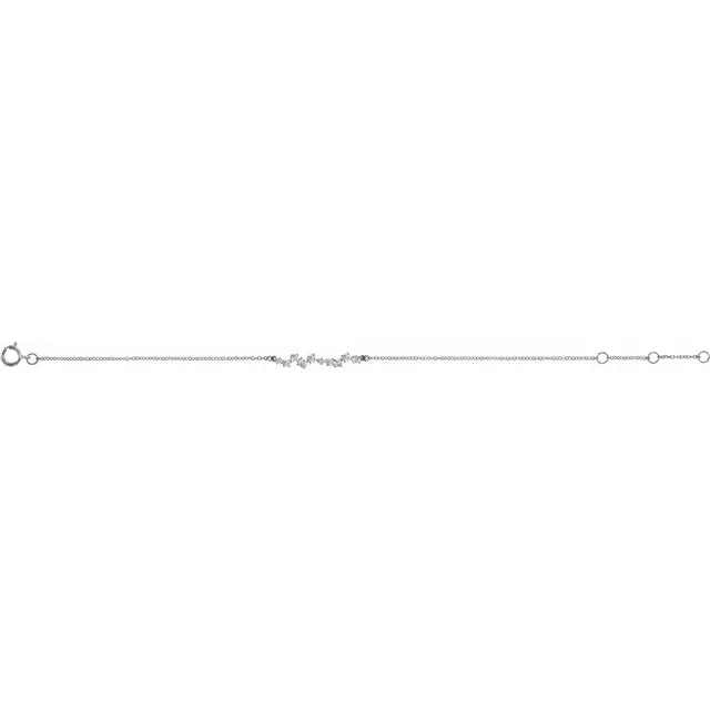 Scattered Natural Diamond Bar Bracelet 1/3CTW