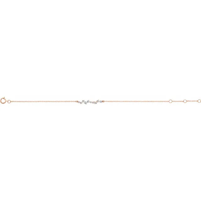 Scattered Natural Diamond Bar Bracelet 1/3CTW
