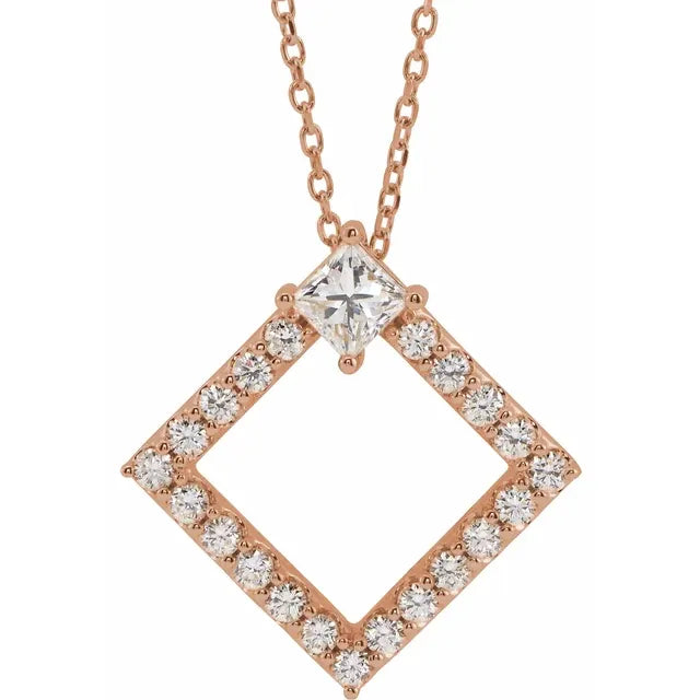 14K 5/8 CTW Natural Diamond 16-18" Necklace