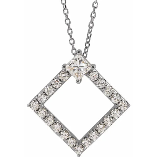 14K 5/8 CTW Natural Diamond 16-18" Necklace