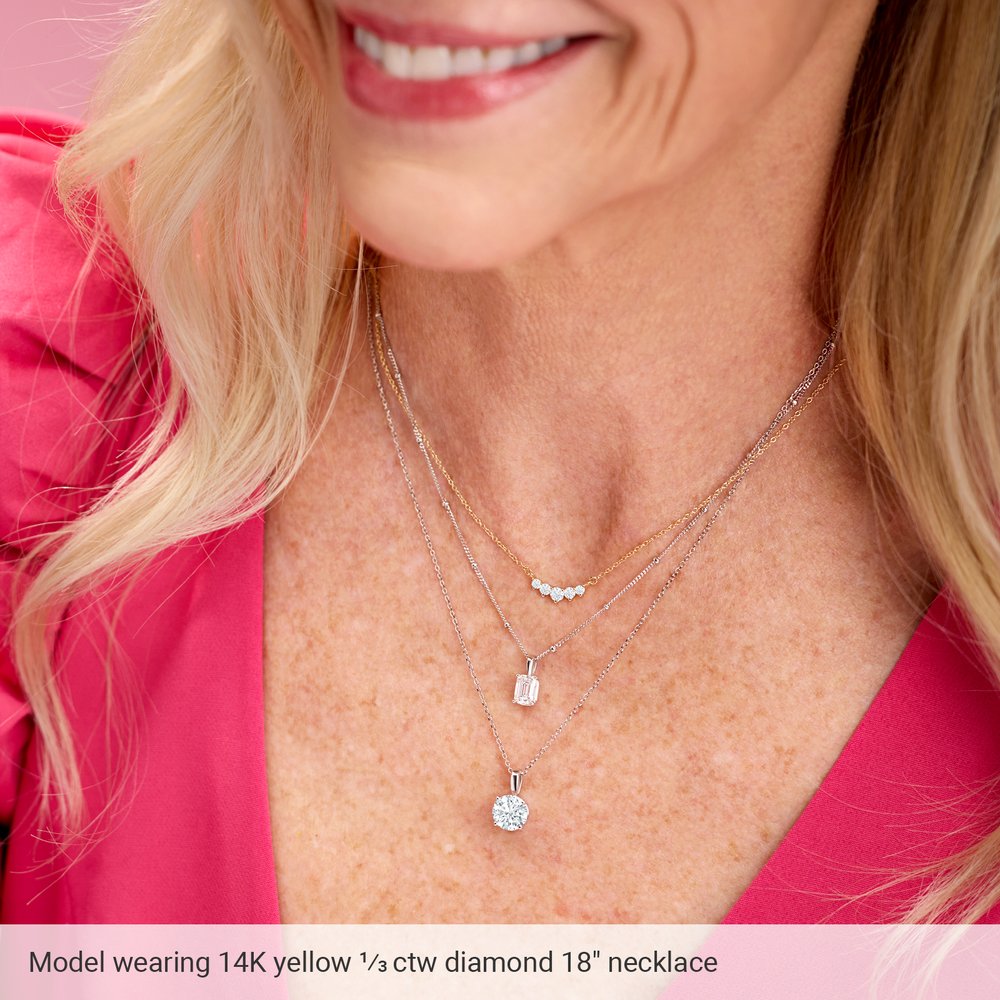 14K Yellow Gold 1/3 CTW Lab-Grown Diamond Graduated Necklace – 18"