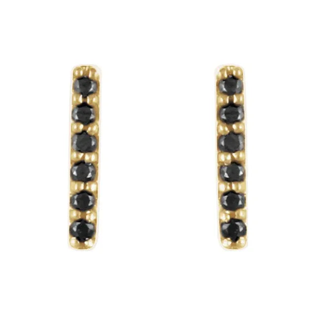 Diamond Mini Bar Stud Earrings