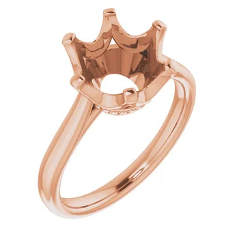 14K Rose Gold 10 mm Round Solitaire Engagement Ring