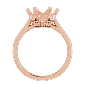 14K Rose Gold 10 mm Round Solitaire Engagement Ring