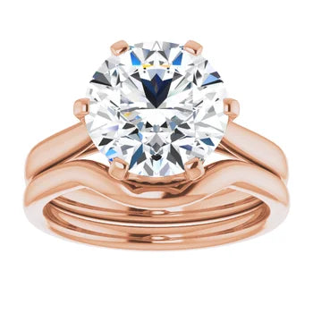 14K Rose Gold 10 mm Round Solitaire Engagement Ring