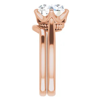 14K Rose Gold 10 mm Round Solitaire Engagement Ring
