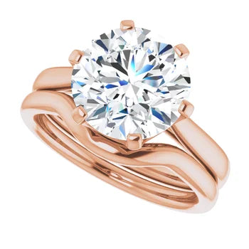 14K Rose Gold 10 mm Round Solitaire Engagement Ring