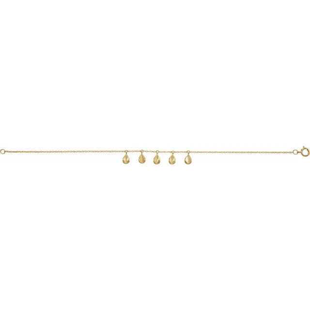 14K Geometric 5-Station 7" Bracelet