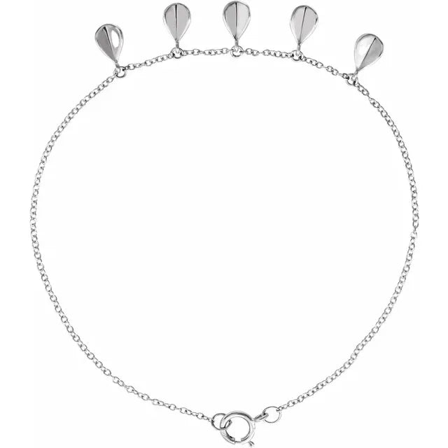 14K Geometric 5-Station 7" Bracelet