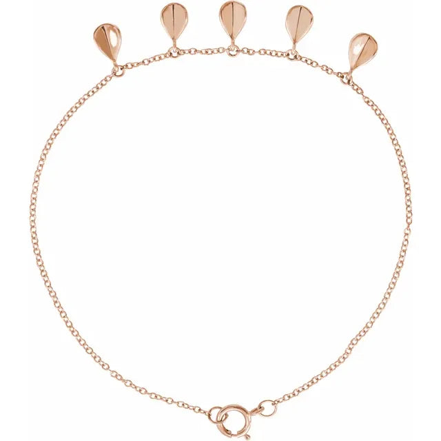 14K Geometric 5-Station 7" Bracelet