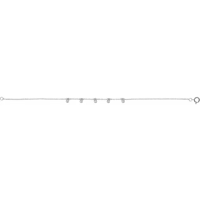 14K Beaded 5-Station 7" Bracelet