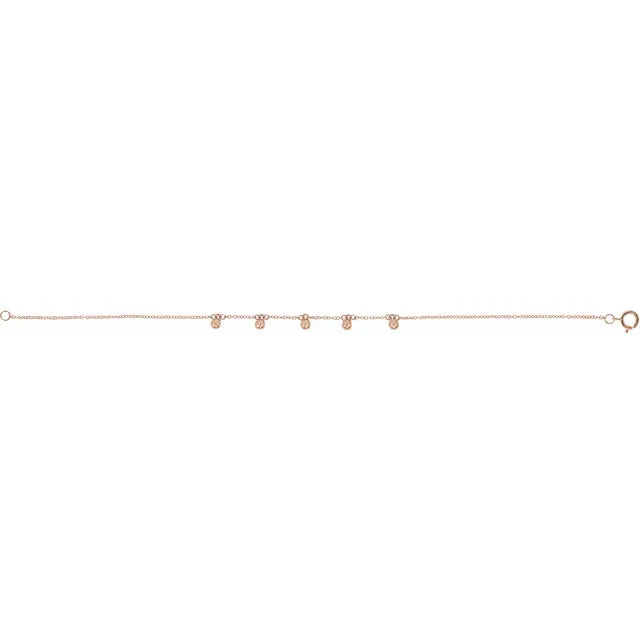 14K Beaded 5-Station 7" Bracelet