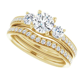 14K White 5.5 mm Round Engagement Ring Mounting