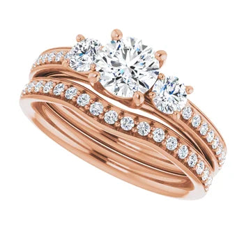 14K White 5.5 mm Round Engagement Ring Mounting