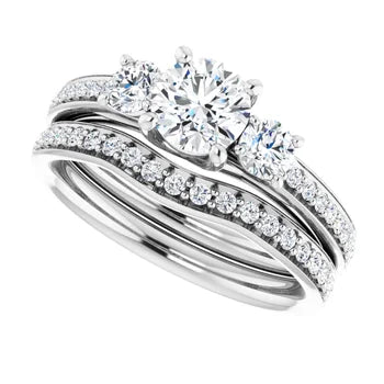 14K White 5.5 mm Round Engagement Ring Mounting