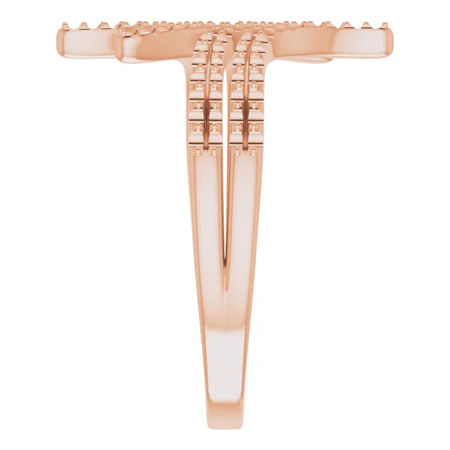 14K Bypass Ring Mounting