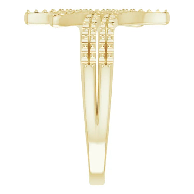 14K Bypass Ring Mounting