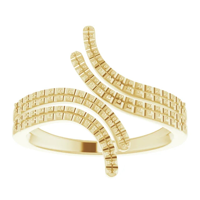 14K Bypass Ring Mounting