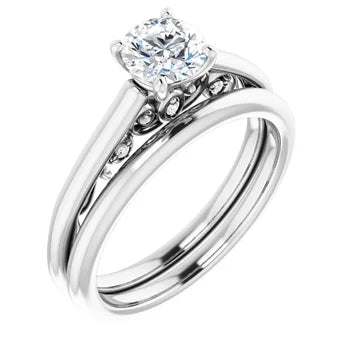 14K  5.5 mm Round Engagement Ring Mounting