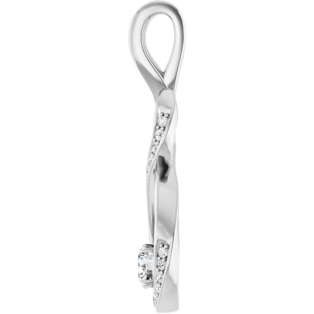 Diamond Swirled Infinity Slide Pendant 1/4CTW