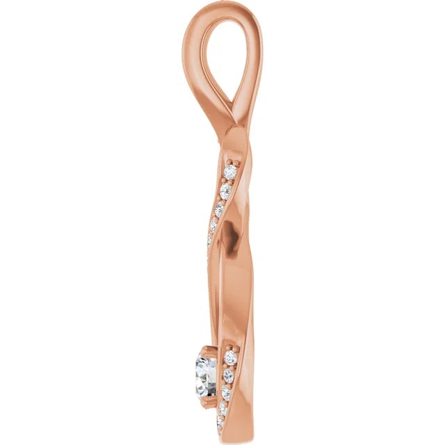 Diamond Swirled Infinity Slide Pendant 1/4CTW