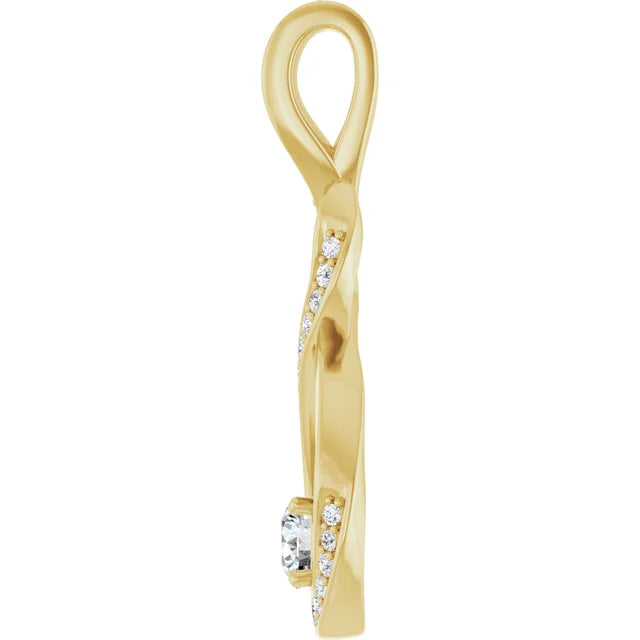 Diamond Swirled Infinity Slide Pendant 1/4CTW