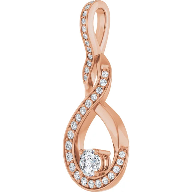Diamond Swirled Infinity Slide Pendant 1/4CTW
