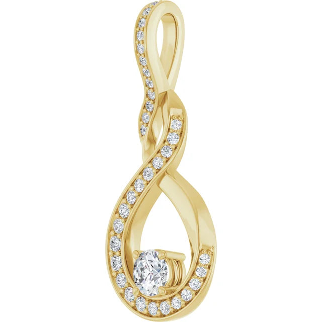 Diamond Swirled Infinity Slide Pendant 1/4CTW