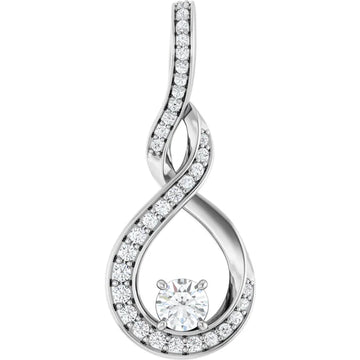 Diamond Swirled Infinity Slide Pendant 1/4CTW
