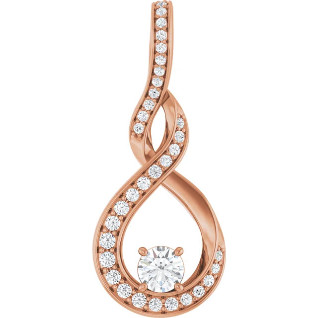 Diamond Swirled Infinity Slide Pendant 1/4CTW