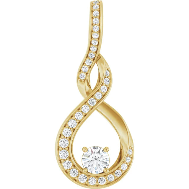 Diamond Swirled Infinity Slide Pendant 1/4CTW