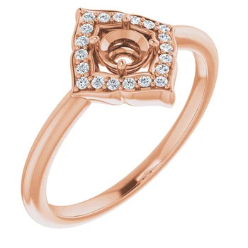 14K Yellow 5.2 mm Round Ring Mounting