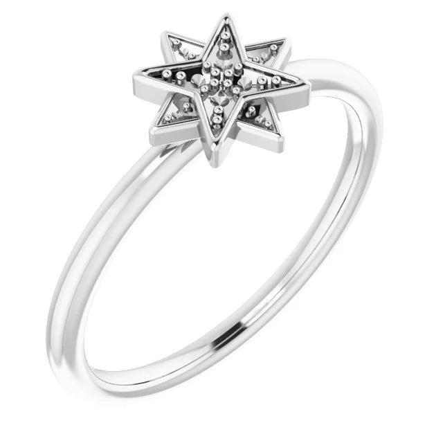 14K 1.2 mm Round Star Ring Mounting