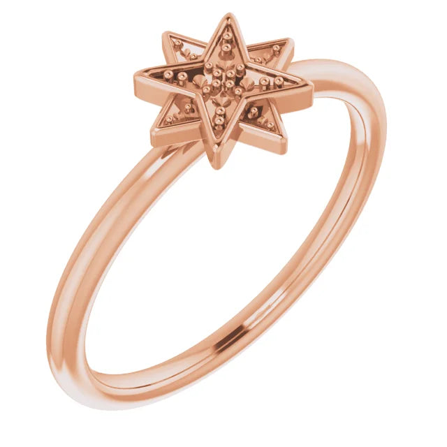 14K 1.2 mm Round Star Ring Mounting