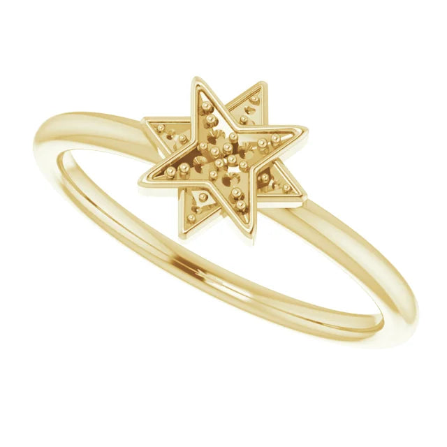 14K 1.2 mm Round Star Ring Mounting