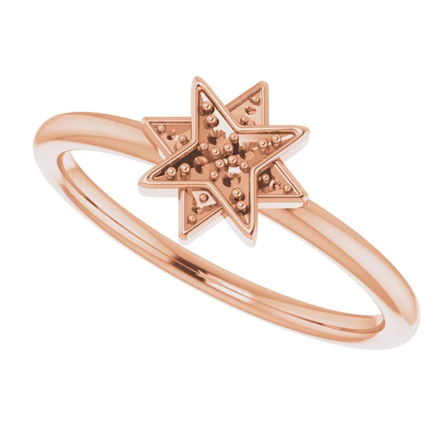 14K 1.2 mm Round Star Ring Mounting
