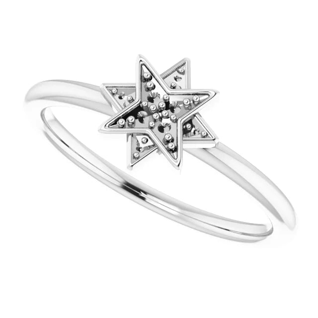 14K 1.2 mm Round Star Ring Mounting