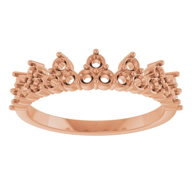 14K 2 mm Round Crown Ring Mounting