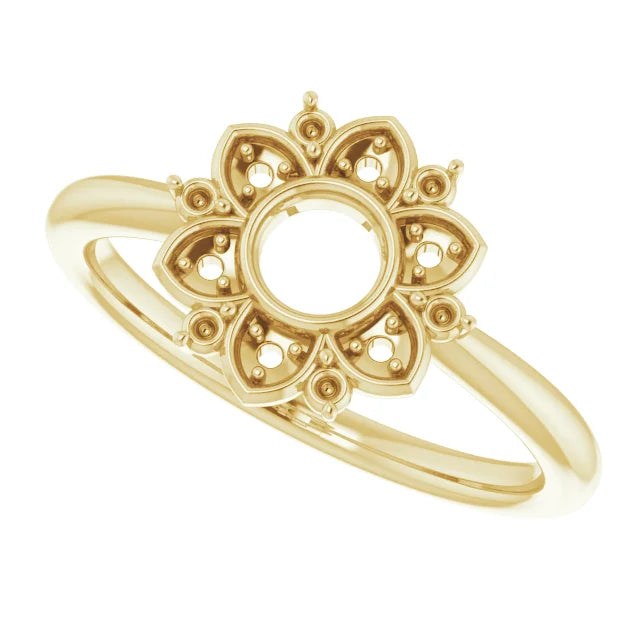 14K Starburst Ring Mounting
