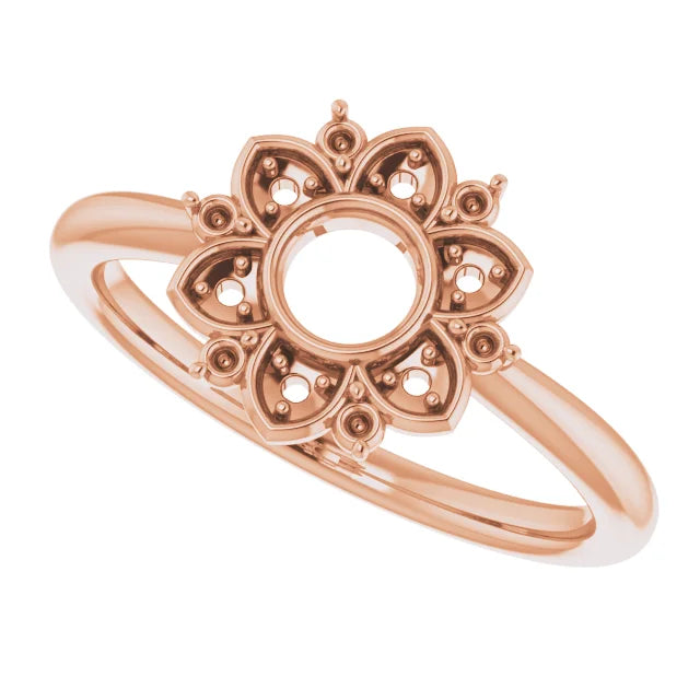 14K Starburst Ring Mounting